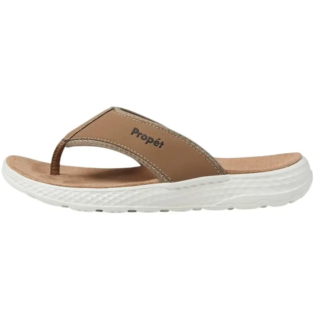 Propet Womens TravelActiv FT Flip Flop Sandals Size 9 Narrow Tan NWOB